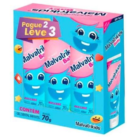 Kit-Gel-Dental-Malvatrikids-Baby-Anticárie-Sabor-Tutti-Frutti-sem-Flúor-3-Unidades-70g-cada--1
