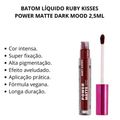 Batom Líquido Ruby Kisses Power Matte Dark Mood 2,5ml