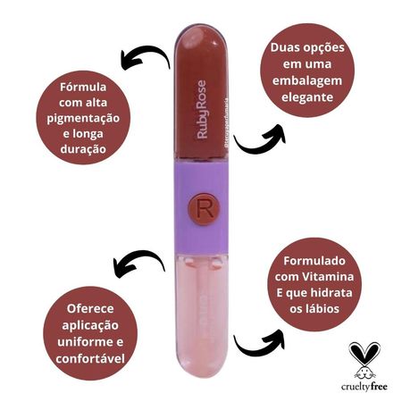 Gloss-+-Batom-Líquido-Duo-Ruby-Rose-Ld08-9,6g--3