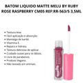 Batom Liquido Matte Melu By Ruby Rose Raspberry Cm05 3,5ml