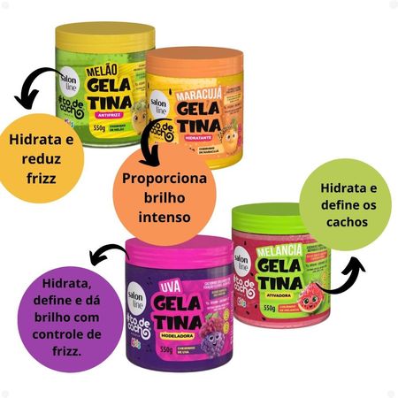 Kit-Salon-Line-Kids-4-Gelatina:-Melão,-Maracujá,-Uva-e-Melancia--2