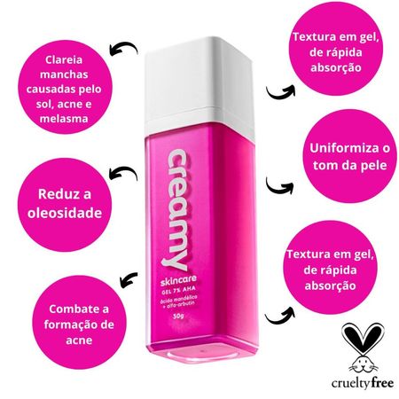 Gel-Clareador-Antiacne-Creamy-Skincare-Ácido-Mandélico-30g--2