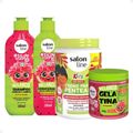 Kit Salon Line Kids: Shampoo + Condicionador + Creme para Pentear + Gelatina Melancia