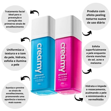 Creme-Antissinais-Ácido-Glicólico-+-Gel-Clareador-Antiacne-Creamy-Skincare--2