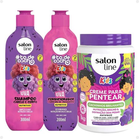 Kit-Salon-Line-Kids:-Shampoo-e-Condicionador-+-Creme-para-Pentear-Uva--1