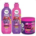 Kit Salon Line Kids: Shampoo e Condicionador + Gelatina Modeladora Uva