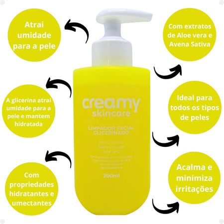 Limpador-Facial-Glicerinado-Creamy-Skincare-50%-de-glicerina-200ml--5