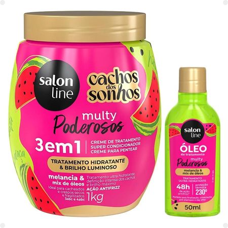 Kit-Salon-Line-Multy-Poderosos:-1-Creme-3-em-1-+-1-Óleo-Melancia--1