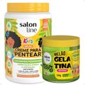 Kit Salon Line Kids: 1 Creme para Pentear e 1 Gelatina Antifrizz Melão