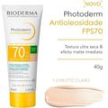Protetor Solar Facial com Cor Bioderma Photoderm Antioleosidade FPS 70 - Cor 1 - Muito Claro