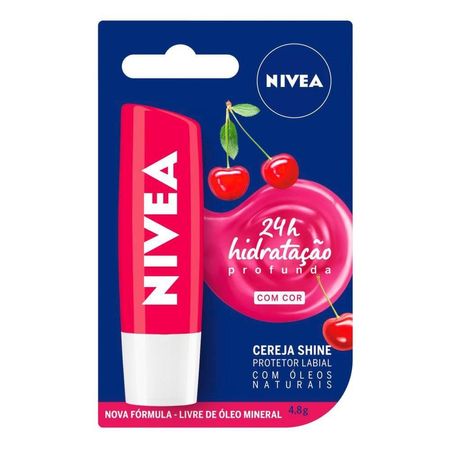 Protetor-Labial-Nivea---Com-Cor---Cereja-Shine---4,8g--4