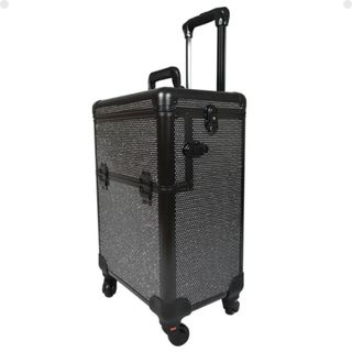 Maleta Carrinho 2 em 1 Klass Vough 2 Andares 4 Rodinhas com Strass DB-913T-BL