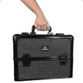 Maleta Carrinho 2 em 1 Klass Vough 2 Andares 4 Rodinhas com Strass DB-913T-BL