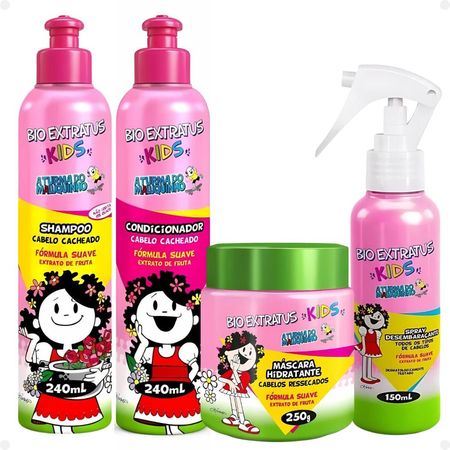 Kit-Bio-Extratus-Kids-A-Turma-do-Maluquinho-Cacheado:-Shampoo-+-Condicionador-+-Máscara-+-Spray--1