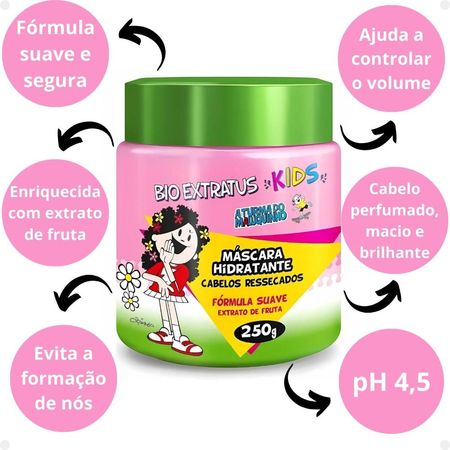 Máscara-Hidratante-Bio-Extratus-Kids-A-Turma-do-Maluquinho-Cabelos-Ressecados-250g--2
