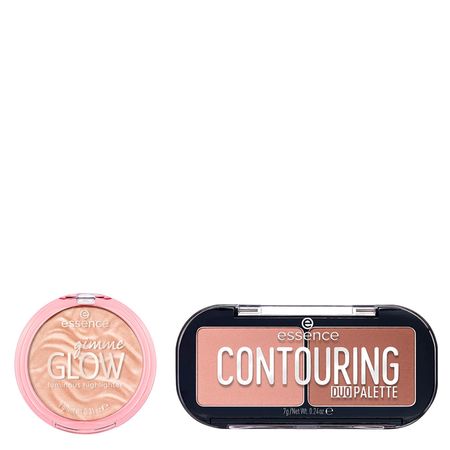 Kit-Essence-Paleta-de-Contorno-Matte-Contouring-Duo-7-g-+-Iluminador-Compacto-em-Pó-Gimme-Glow-10-Nude-9-g--1