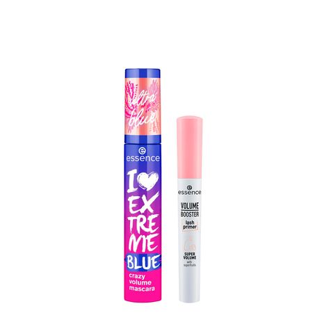 Kit-Essence-Primer-para-Cílios-Alongadora-Volume-Branco-7-ml-+-Máscara-de-Cílios-I-Love-Extreme-Crazy-Volume-Azul-12-ml--1