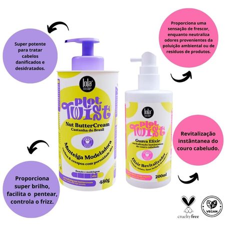 Kit-Lola-Plot-Twist---Manteiga-Modeladora-Nut-ButterCream-480g-+-Elixir-Revitalizador-Guava-Elixir-200ml--2