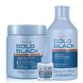 Kit Amend Gold Black: Creme Relaxante Amônia 500g + Emulsão Neutralizante 300ml + Reparador