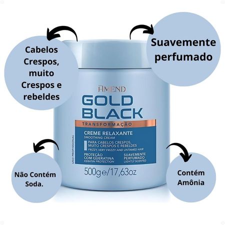 Kit-Amend-Gold-Black:-Creme-Relaxante-Amônia-500g-+-Emulsão-Neutralizante-300ml-+-Reparador--2