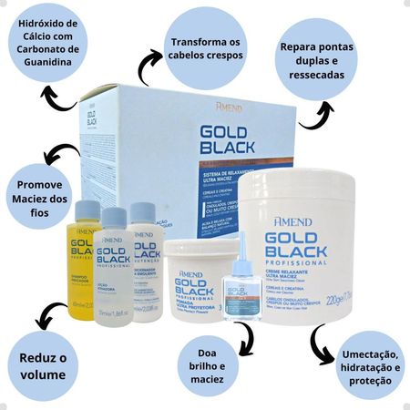 Kit-Amend-Gold-Black:-Sistema-de-Relaxamento-Guanidina-e-Reparador-de-Pontas-Amend-Gold-Black--2