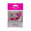 Esponja Puff Para Pó Ruby Kisses Triangular Cinza e Rosa