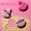 Esponja Puff Para Pó Ruby Kisses Triangular Cinza e Rosa