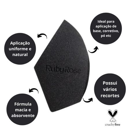 Esponja-Para-Maquiagem-Ruby-Rose-Midnight-Preta-7,05g--2