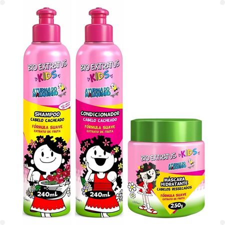 Kit-Bio-Extratus-Kids-A-Turma-do-Maluquinho-Cacheado:-Shampoo,-Condicionador-e-Máscara--1