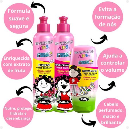 Kit-Bio-Extratus-Kids-A-Turma-do-Maluquinho-Cacheado:-Shampoo,-Condicionador-e-Finalizador--2