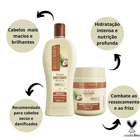 Kit-Bio-Extratus-Umectante-Óleo-de-Coco:-Shampoo-500-ml-e-Banho-de-Creme-500g--2