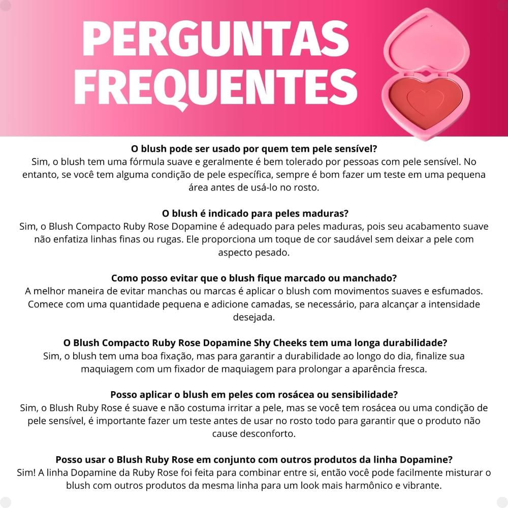 Blush Compacto Ruby Rose Dopamine Shy Cheeks Rosy Whisper - Época