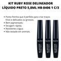 Kit Ruby Rose Delineador Líquido Preto 5,8ml