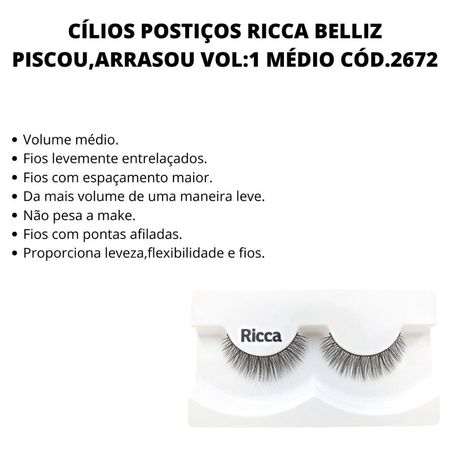 Cílios-Postiços-Ricca-Belliz-Flash-Lashes-Volumão-Entrelaçado-Vol:1-Médio--2