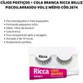 Kit Ricca Belliz Piscou,arrasou Vol:2 Médio - Cílios Postiços + Cola Branca