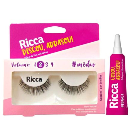Kit-Ricca-Belliz-Piscou,arrasou-Vol:2-Médio---Cílios-Postiços-+-Cola-Branca--1