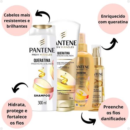 Kit-Pantene-Pro-V-Miracles-Queratina:-Shampoo-300ml,-Condicionador-250ml,-Spray-e-Óleo--2