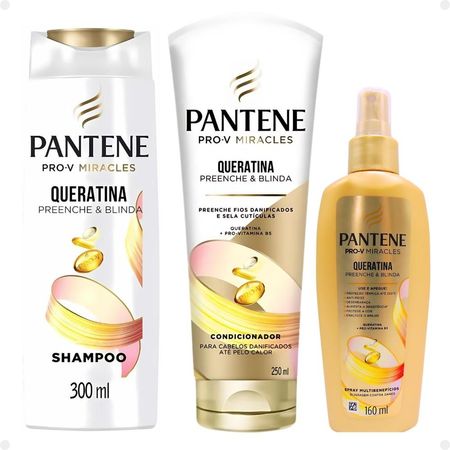 Kit-Pantene-Pro-V-Miracles-Queratina:-Shampoo-300ml,-Condicionador-250ml-e-Spray--1