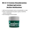 Kit 3 Desodorante Creme Herbissimo Action Antitranspirante 55g