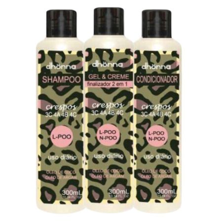 Trio-Crespos-Shampoo,-Condicionador-e-Gel-Creme---Dhonna-|-Trio-Ideal-para-Crespos-Definidos-e-Hidratados--1