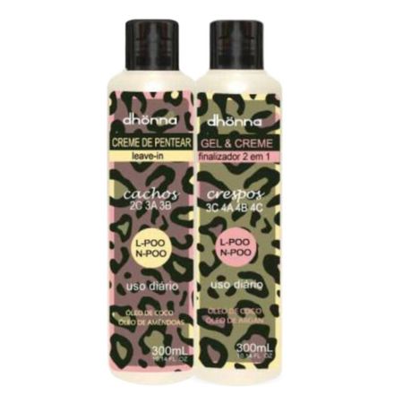 Duo-Mix-Creme-de-Pentear-Cachos-e-Gel-Creme-Crespos-300mL---Dhonna-|-Cachos-Hidratados,-Definidos-e-Sem-Frizz--1