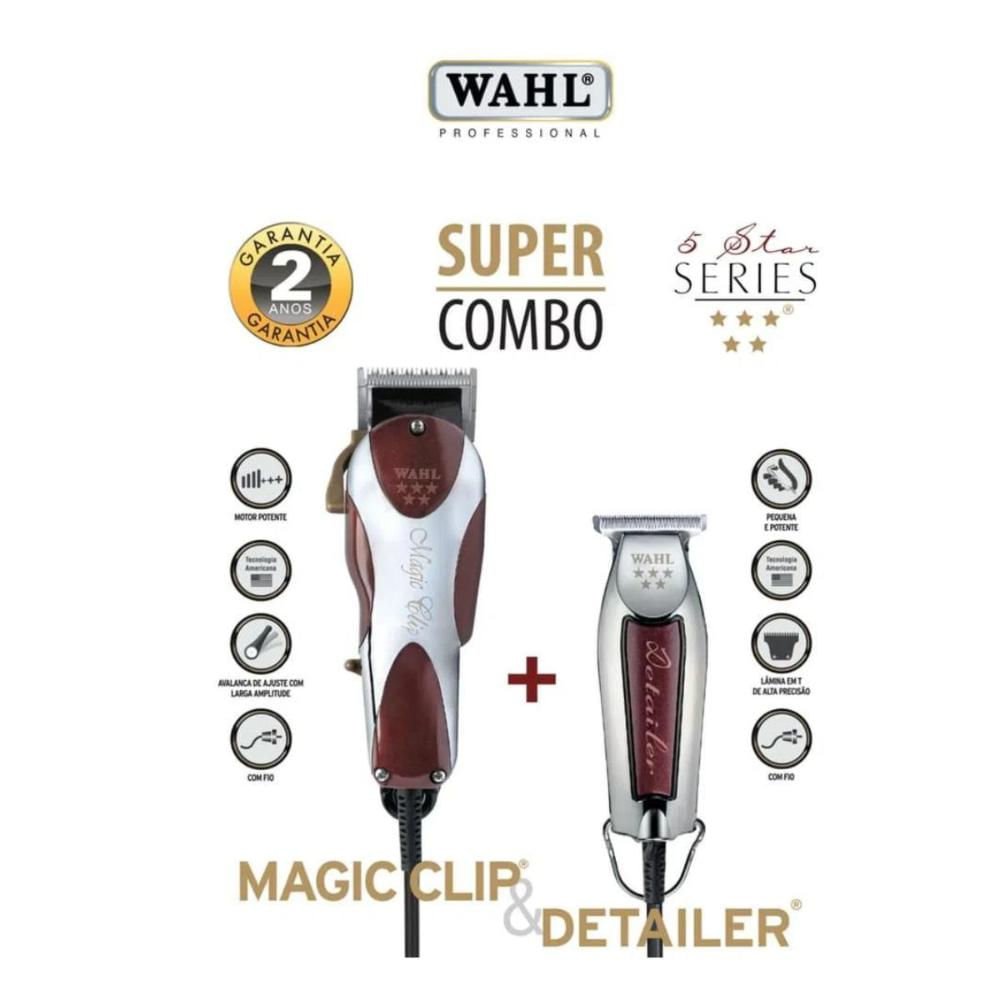 Kit Super Combo Wahl 5 Star Series Magic Clip 220v + Detailer