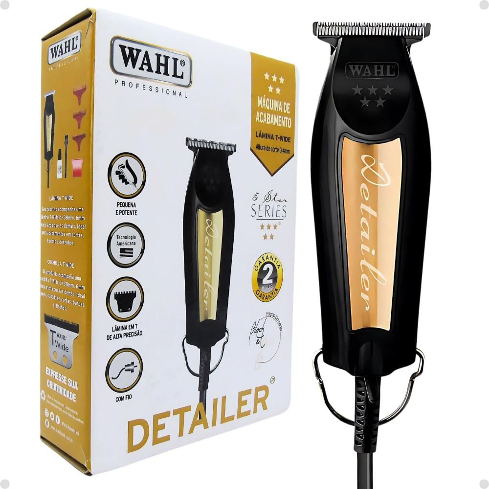 Máquina De Acabamento Wahl 5 Star Series Black & Gold Detailer