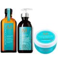 Kit Moroccanoil - Óleo Original 100ml + Creme de Cachos 300ml + Máscara Light 250g