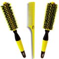 Riè Salon-Pro Kit 2 Escovas Prof Javali Mega + 1 Pente
