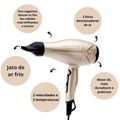 Secador Kiss New York Tourmaline Ion Dourado 2000w 220v