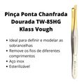 Klass Vough Pinça Ponta Chanfrada Dourada Tw-85hg