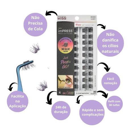 Kit-Pinça-+-Refil-Cílios-Autocolantes-Kiss-New-York-Impress-Wispy-C/-30-Tufos-Ilm01--2