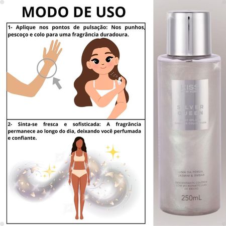 Body-Splash-Kiss-New-York-Shimmer-Collection-Silver-Queen-Lima-da-Pérsia,-Jasmim-e-Ambar-250ml--5