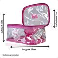 Necessaire Retangular Transparente Hello Kitty by Klass Vough Rosa Kchk-07